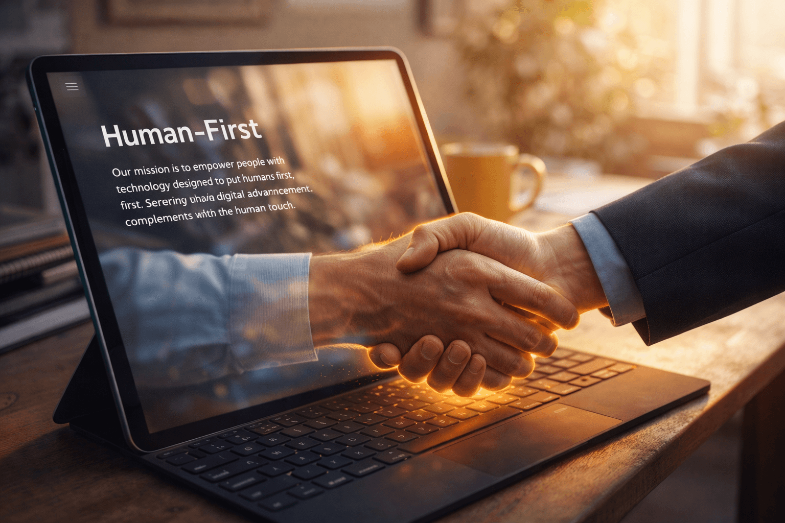 Psychologie des Vertrauens: Emotionale Signale im Webdesign. Darstellung der Verbindung von technischem Design und menschlicher emotionaler Resonanz.